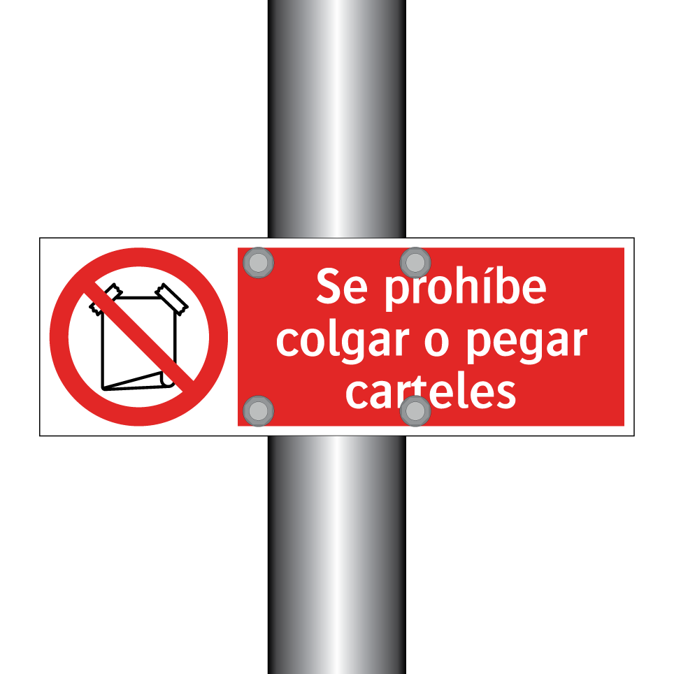 Se prohíbe colgar o pegar carteles