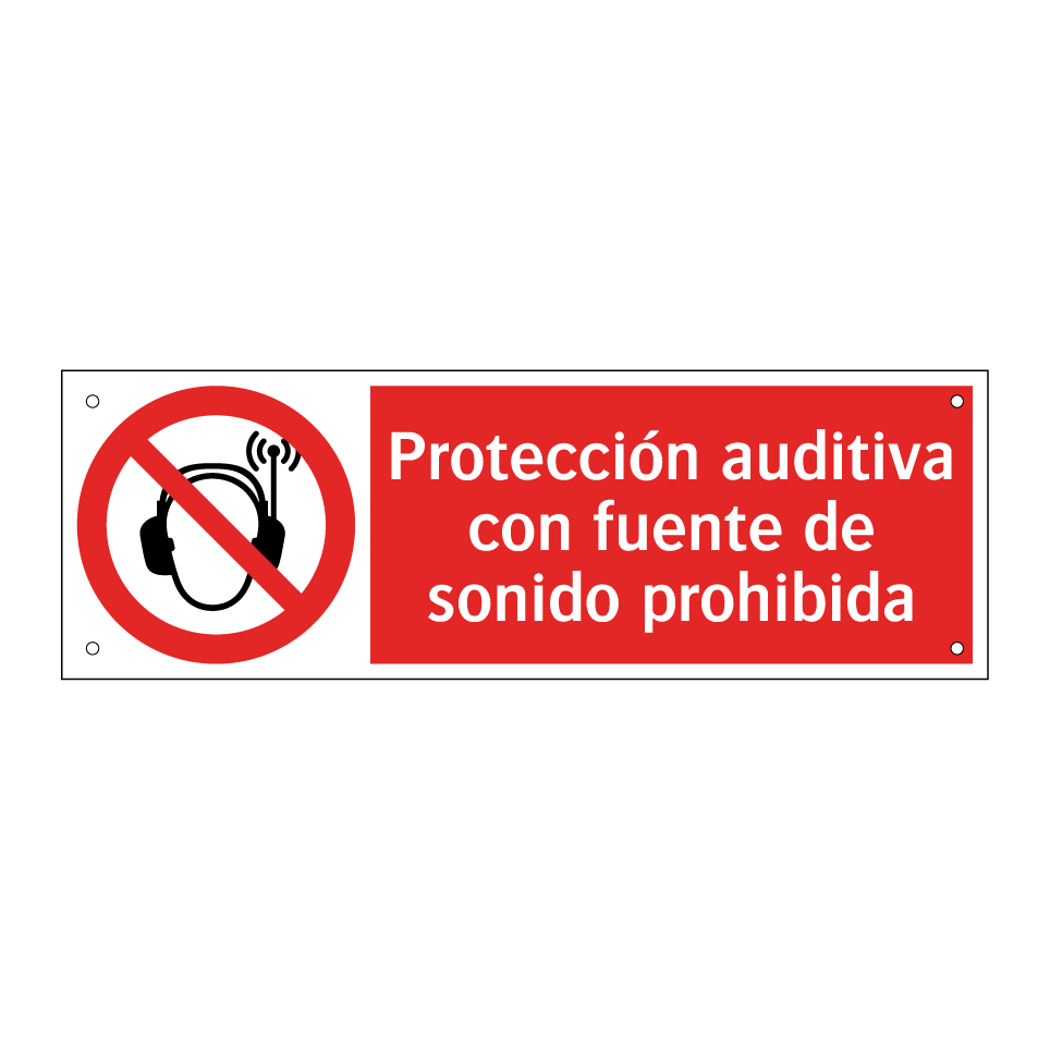 Protección auditiva con fuente de sonido prohibida