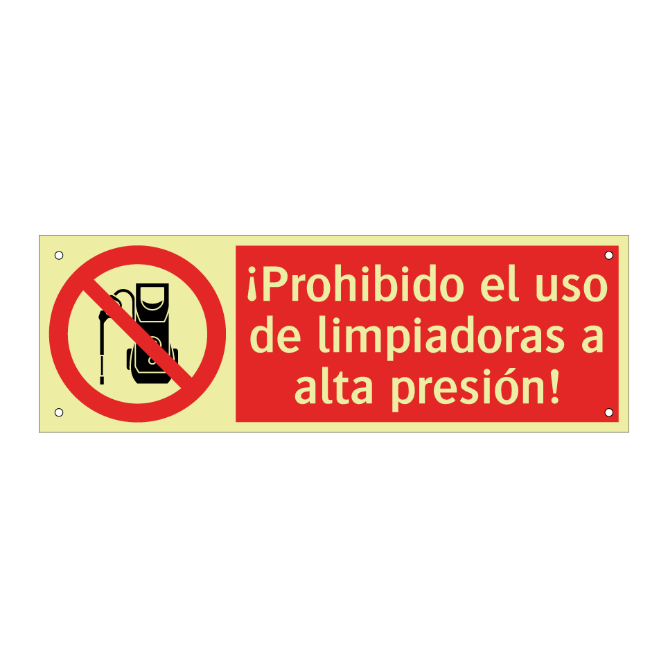 ¡Prohibido el uso de limpiadoras a alta presión!