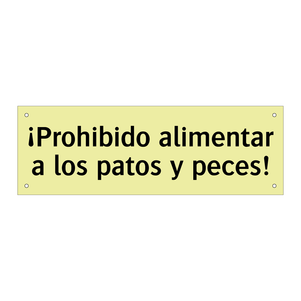 ¡Prohibido alimentar a los patos y peces!