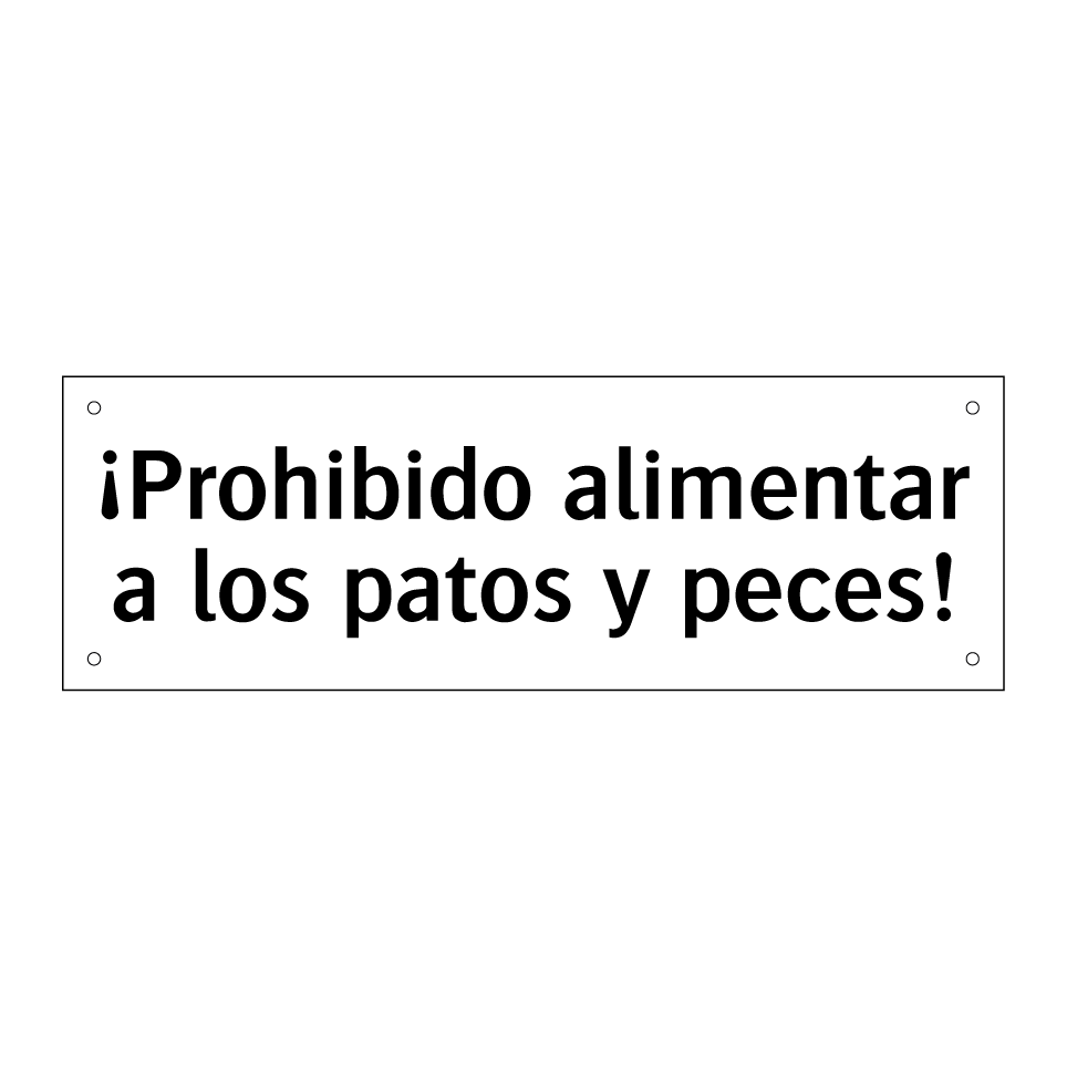 ¡Prohibido alimentar a los patos y peces!