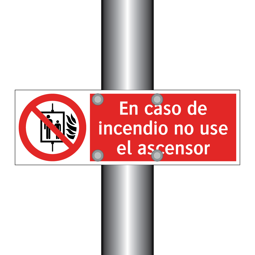 En caso de incendio no use el ascensor