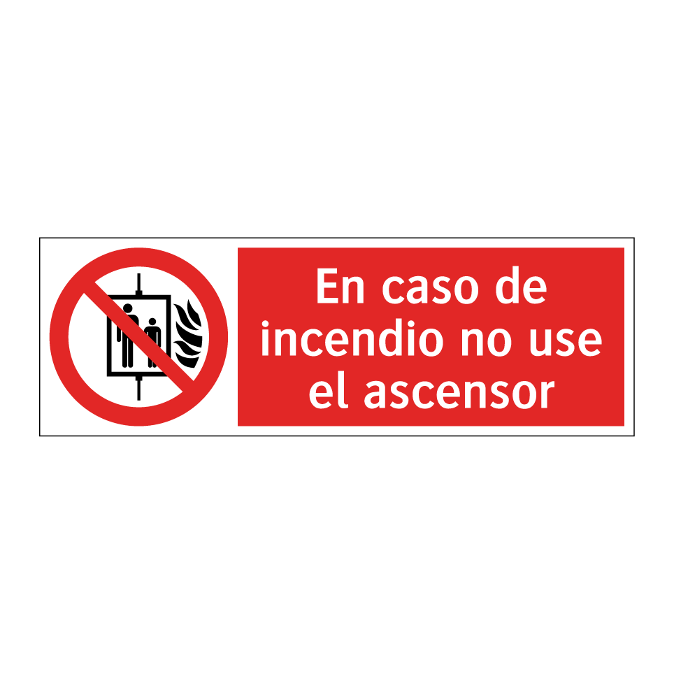 En caso de incendio no use el ascensor