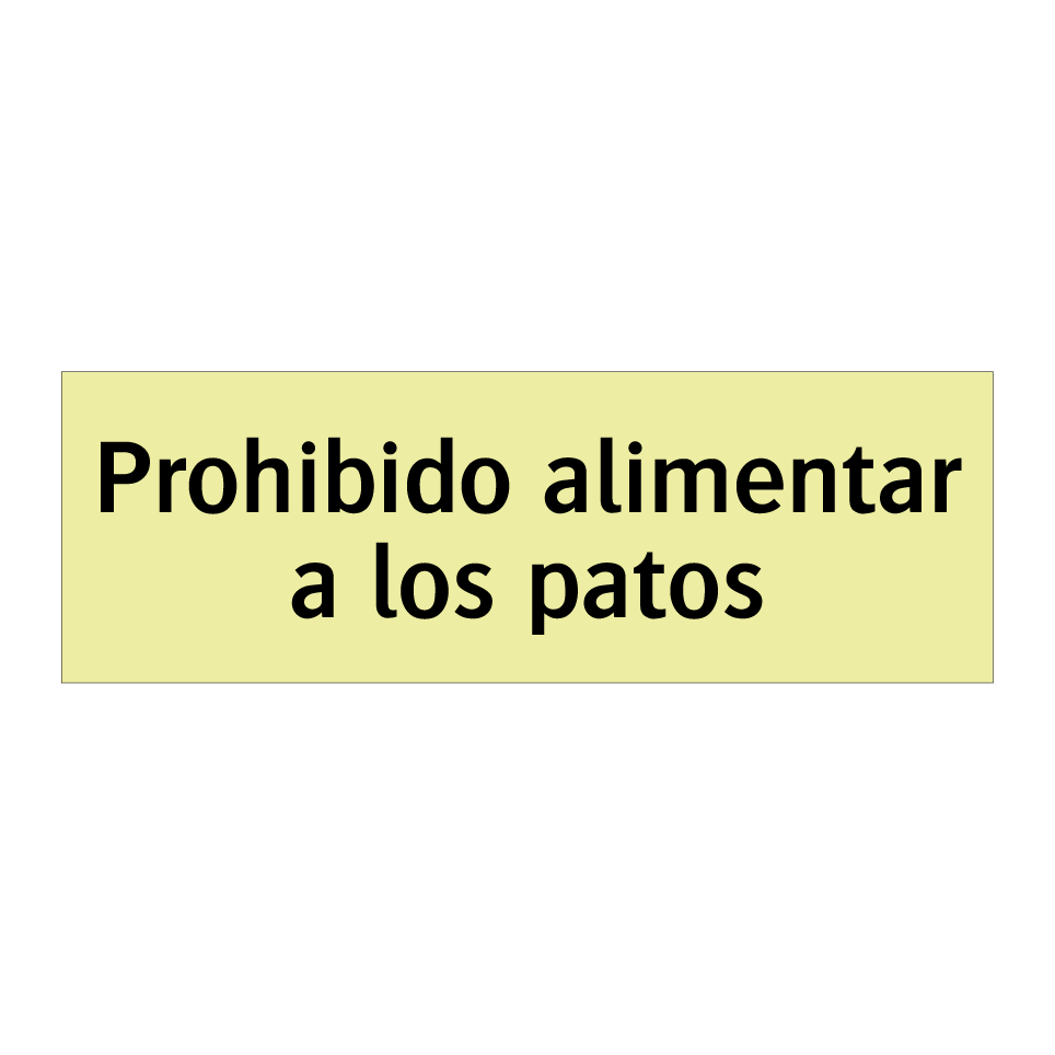 Prohibido alimentar a los patos