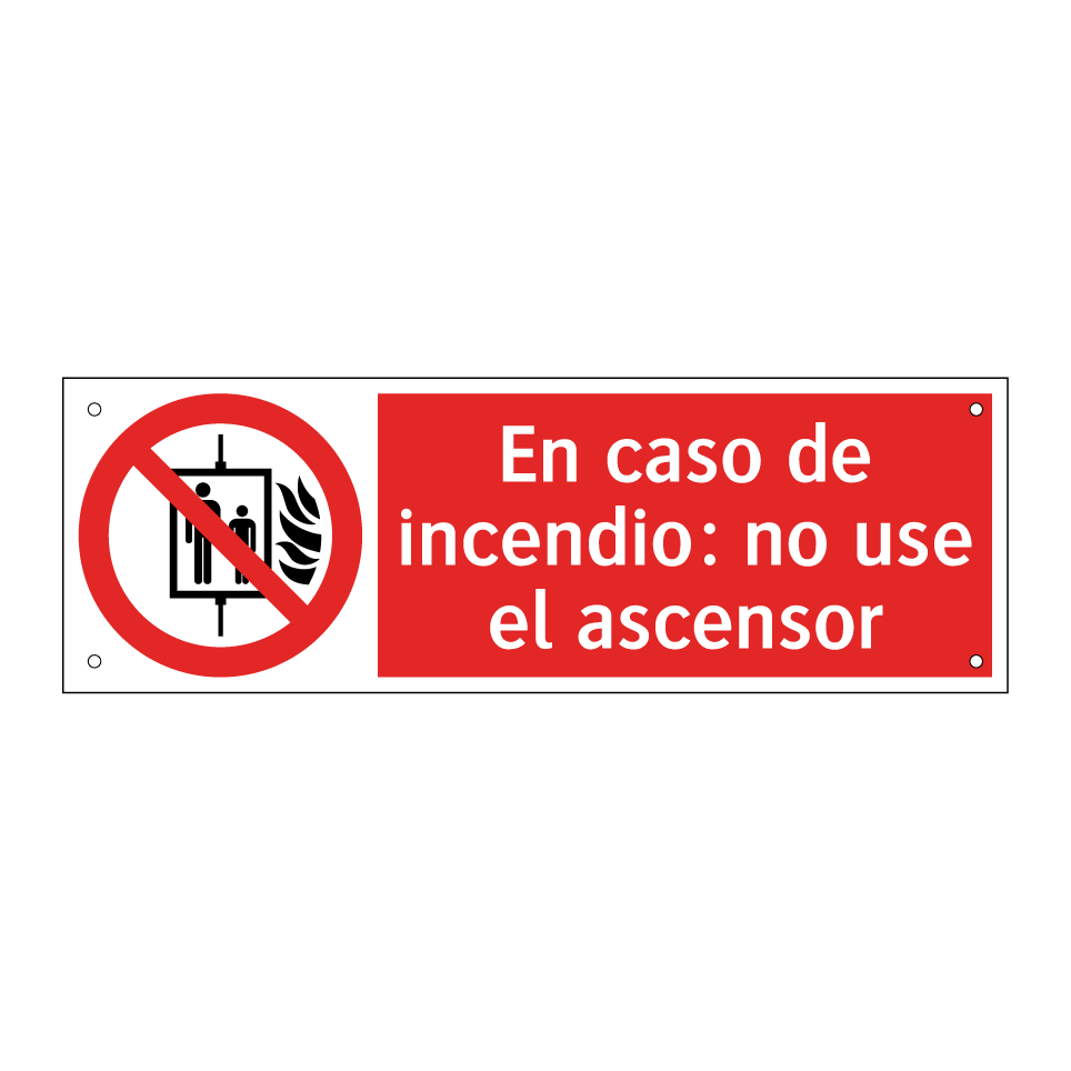 En caso de incendio: no use el ascensor