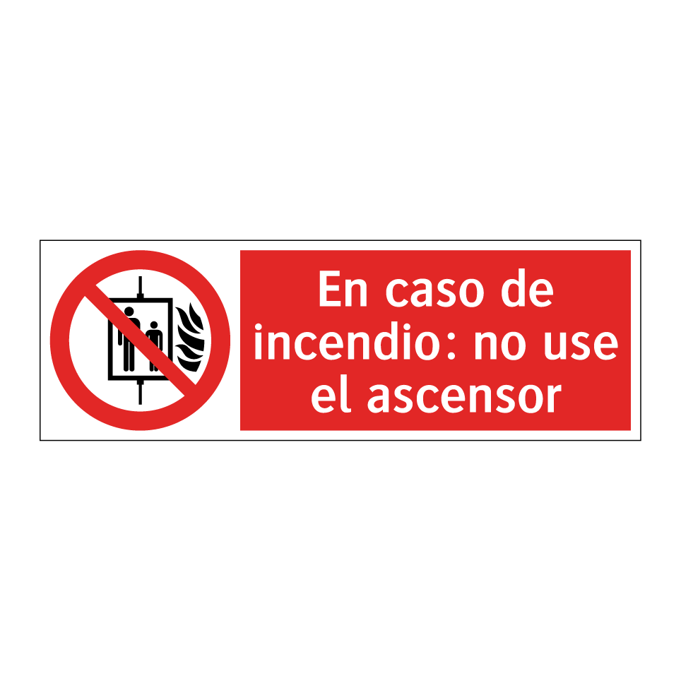 En caso de incendio: no use el ascensor