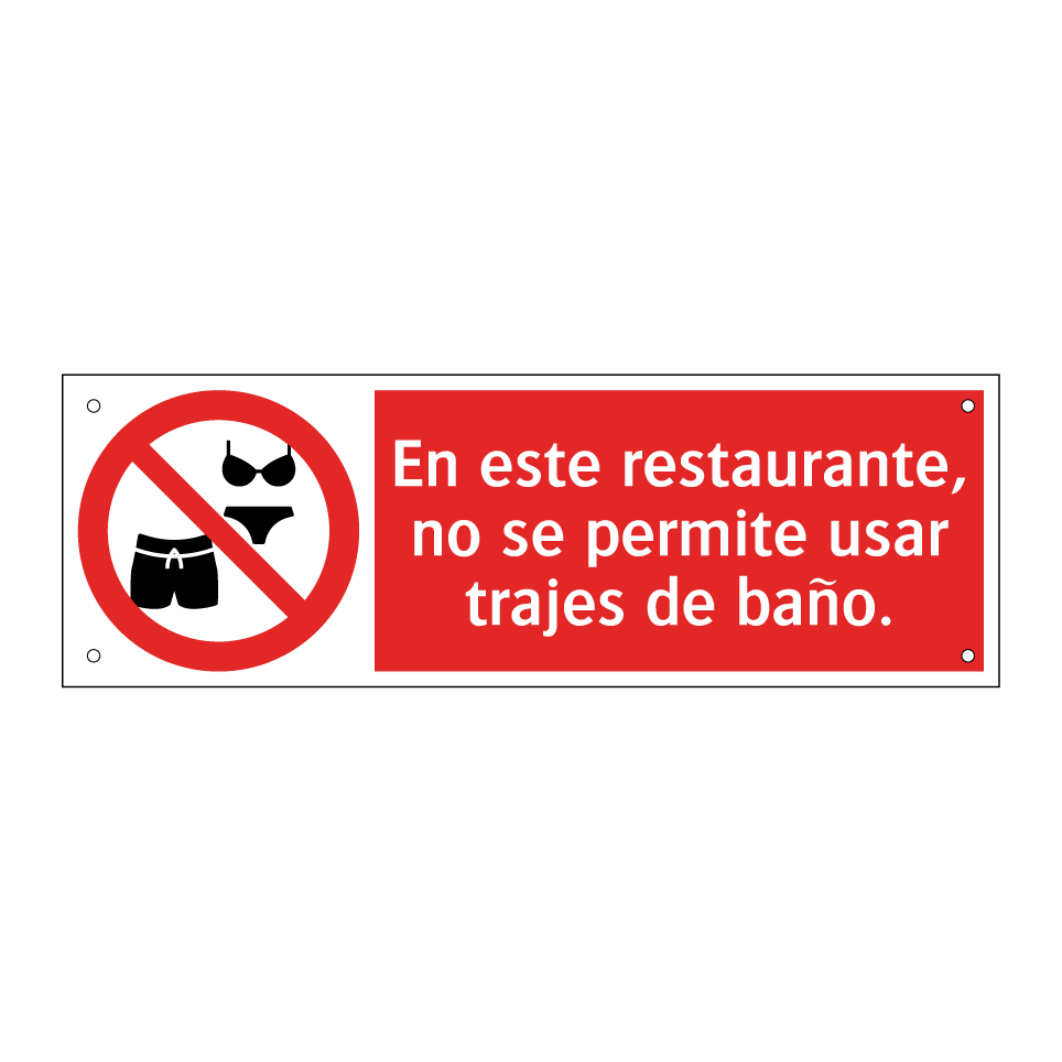 En este restaurante, no se permite usar trajes de baño.