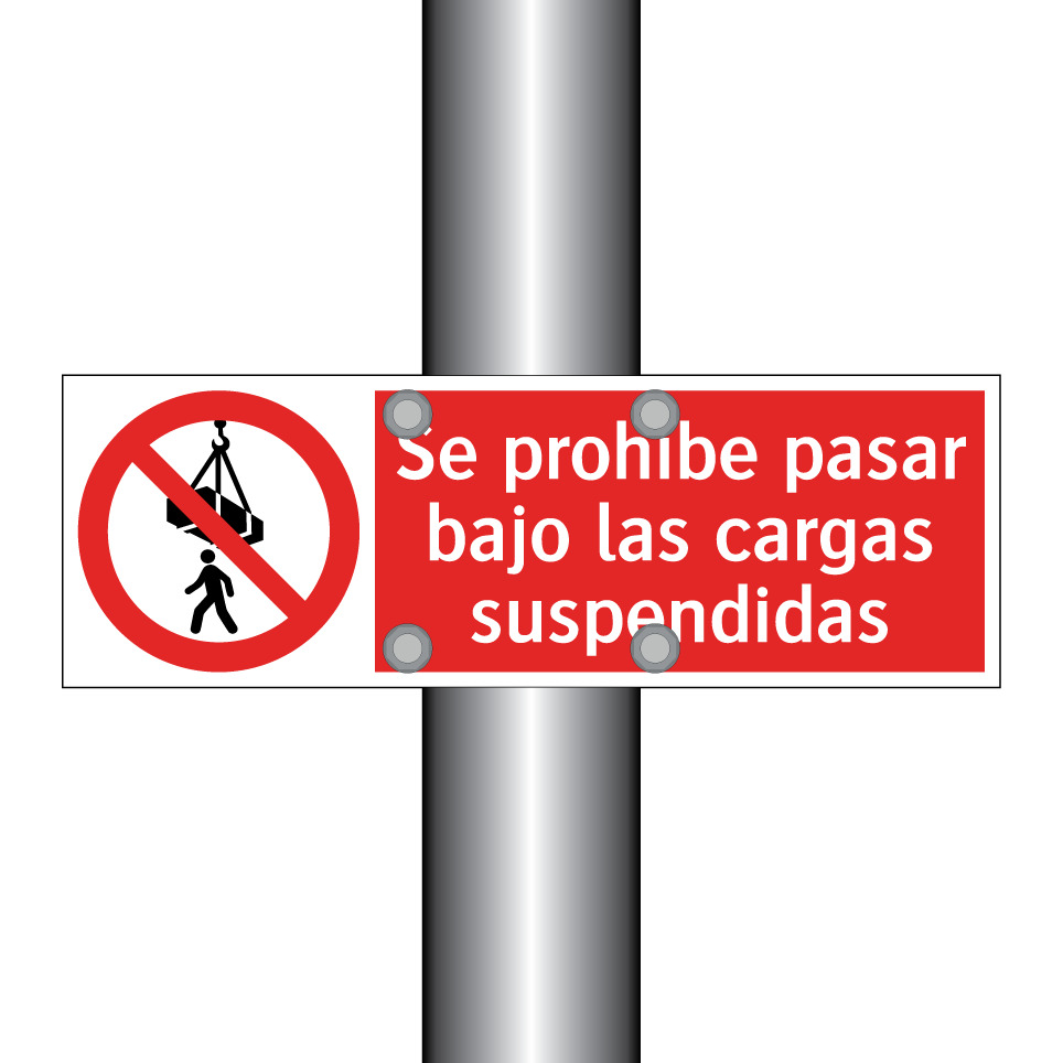 Se prohíbe pasar bajo las cargas suspendidas