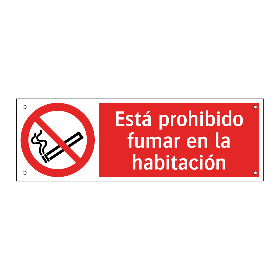 Está prohibido fumar en la habitación