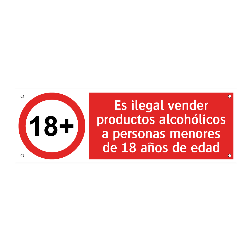Es ilegal vender productos alcohólicos a personas menores de 18 años de edad