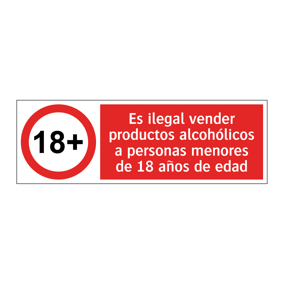 Es ilegal vender productos alcohólicos a personas menores de 18 años de edad