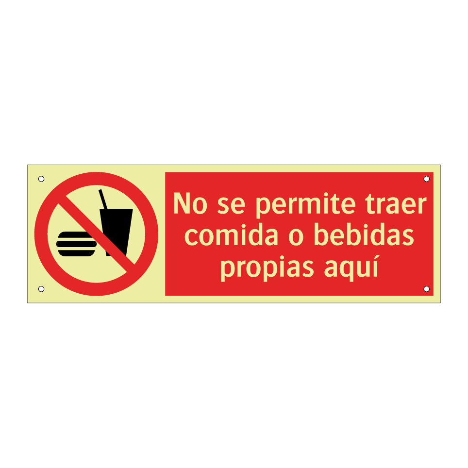 No se permite traer comida o bebidas propias aquí