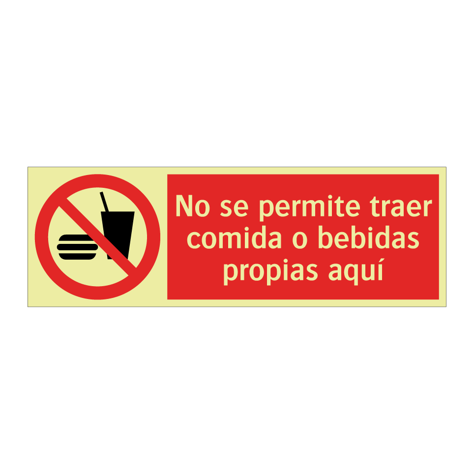 No se permite traer comida o bebidas propias aquí