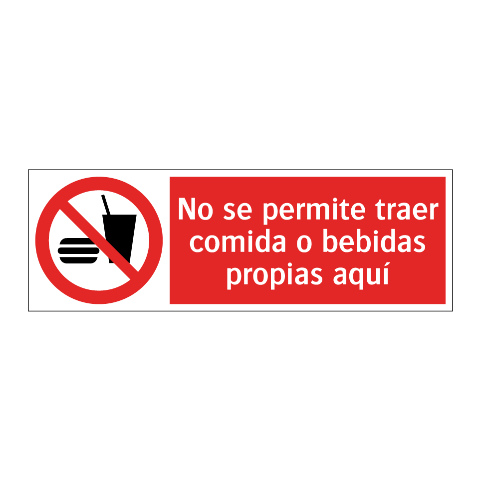 No se permite traer comida o bebidas propias aquí