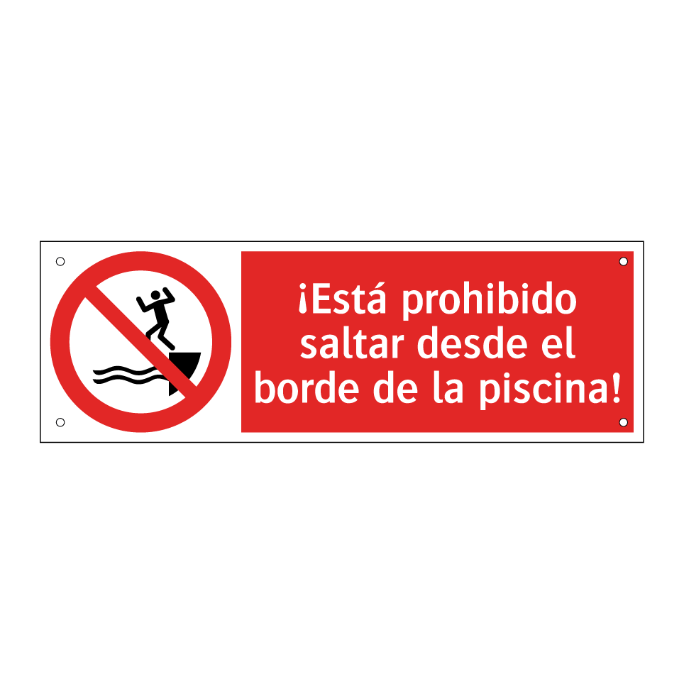 ¡Está prohibido saltar desde el borde de la piscina!