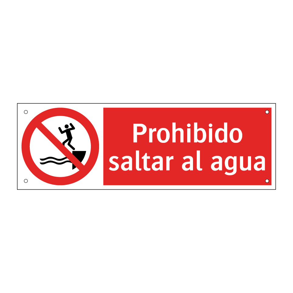 Prohibido saltar al agua