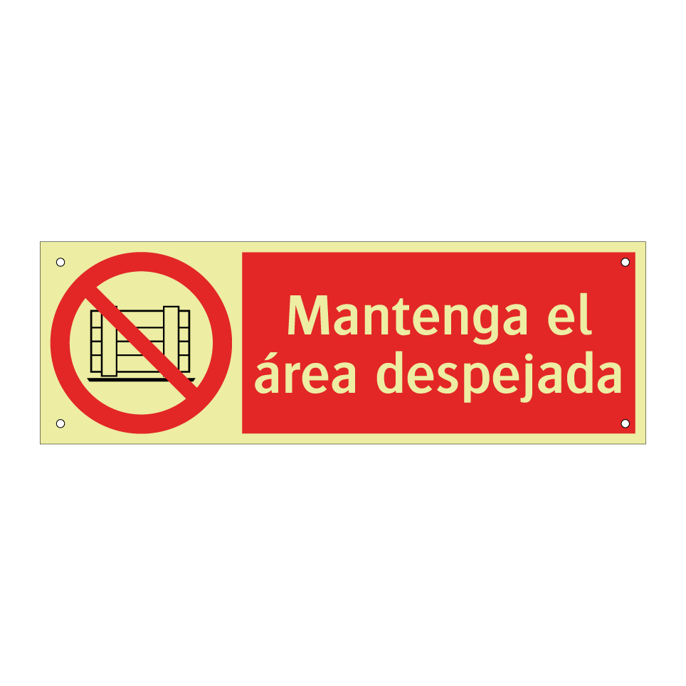Mantenga el área despejada