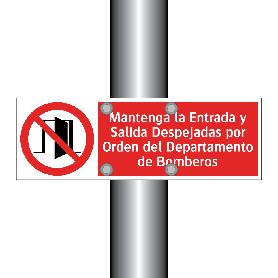 Mantenga la Entrada y Salida Despejadas por Orden del Departamento de Bomberos