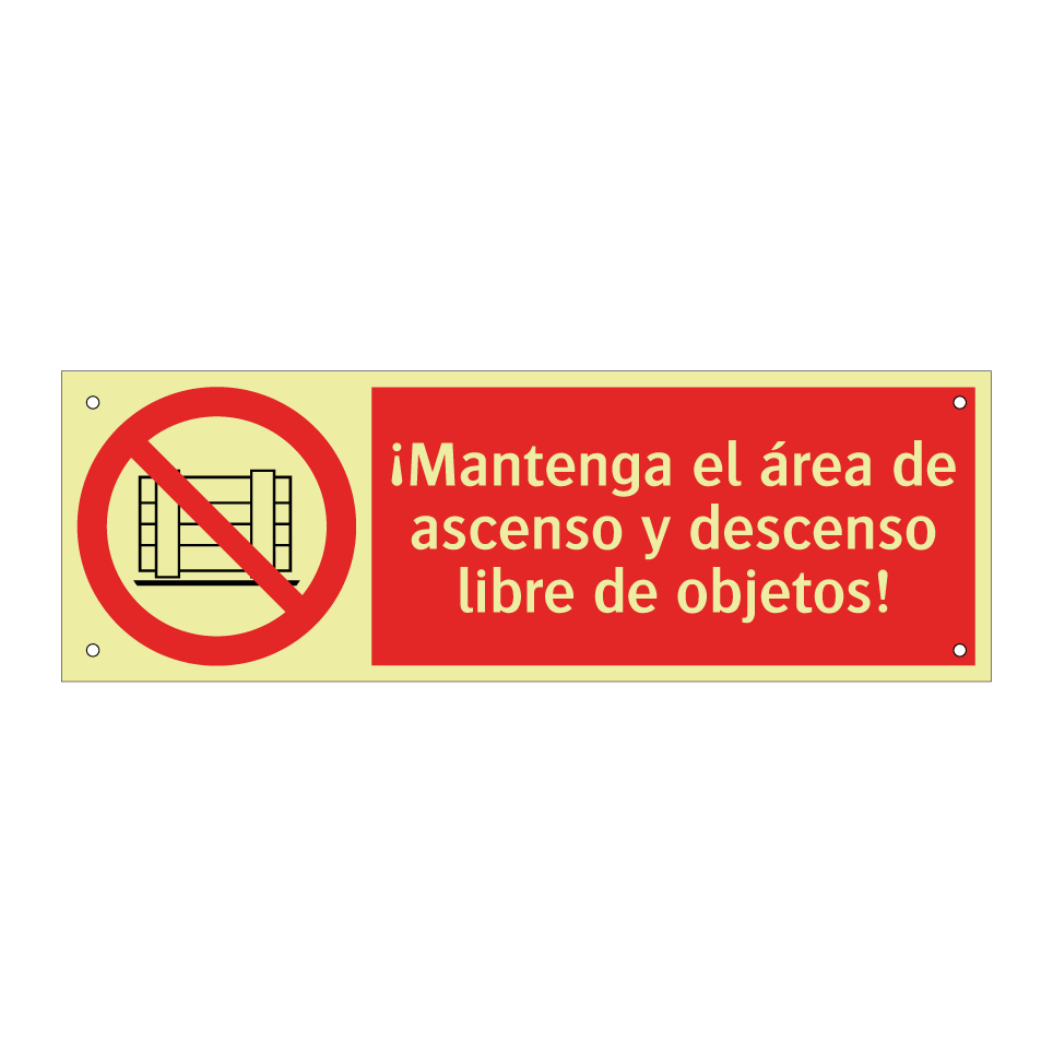 ¡Mantenga el área de ascenso y descenso libre de objetos!