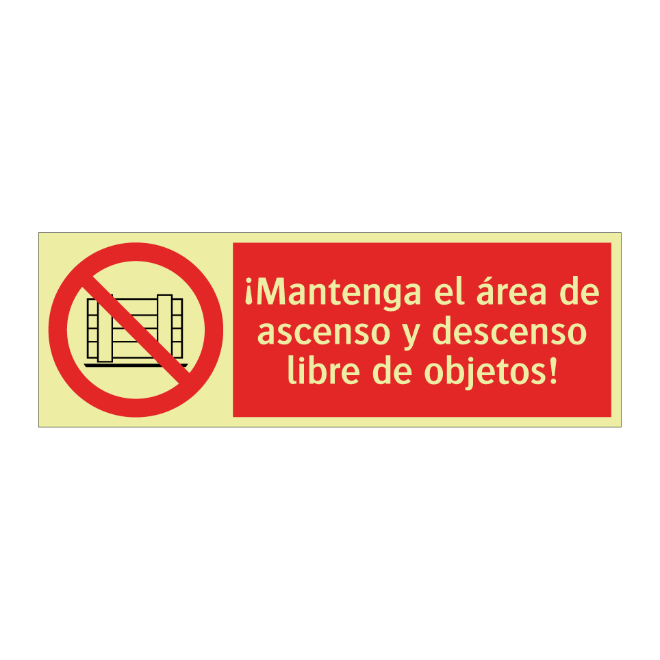 ¡Mantenga el área de ascenso y descenso libre de objetos!