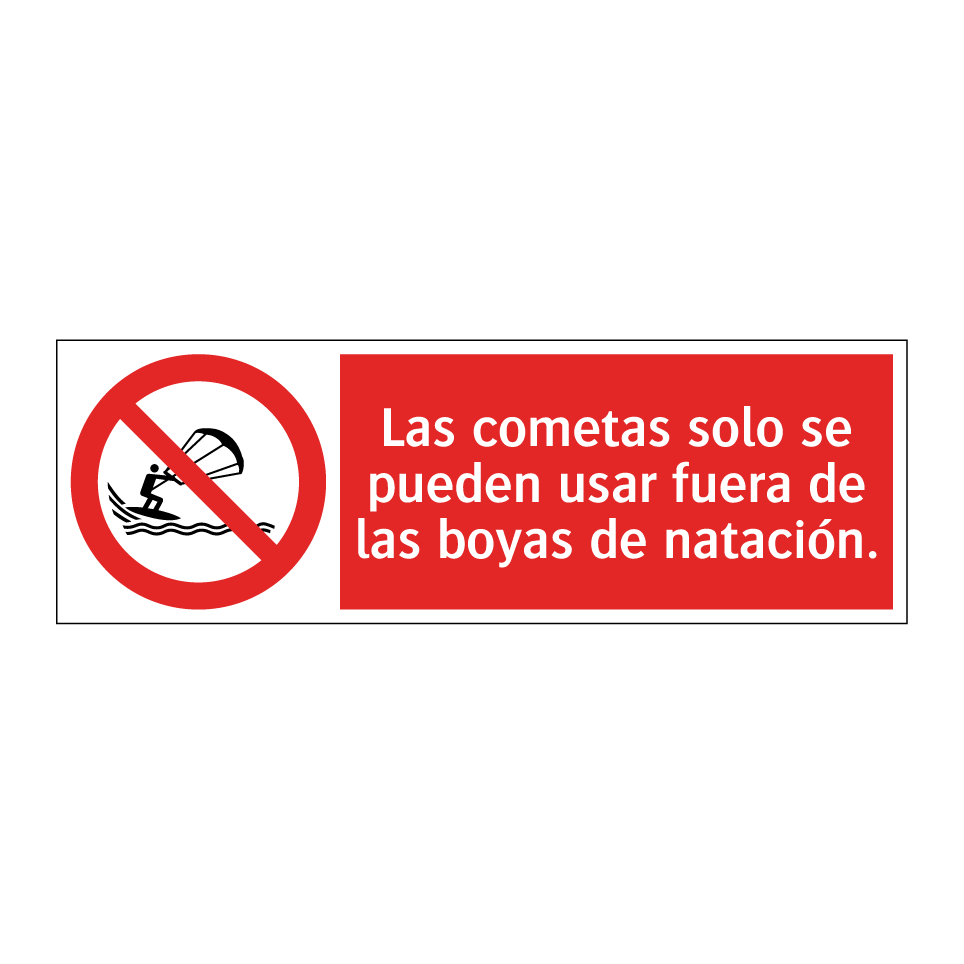 Las cometas solo se pueden usar fuera de las boyas de natación.