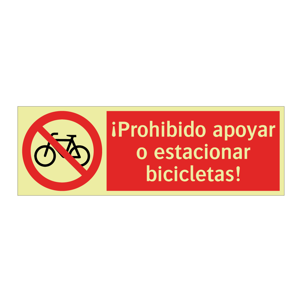 ¡Prohibido apoyar o estacionar bicicletas!