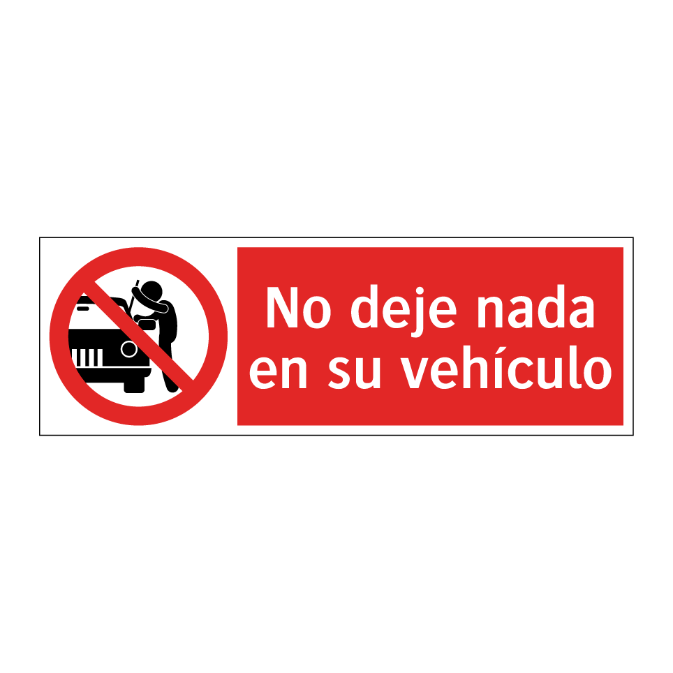 No deje nada en su vehículo