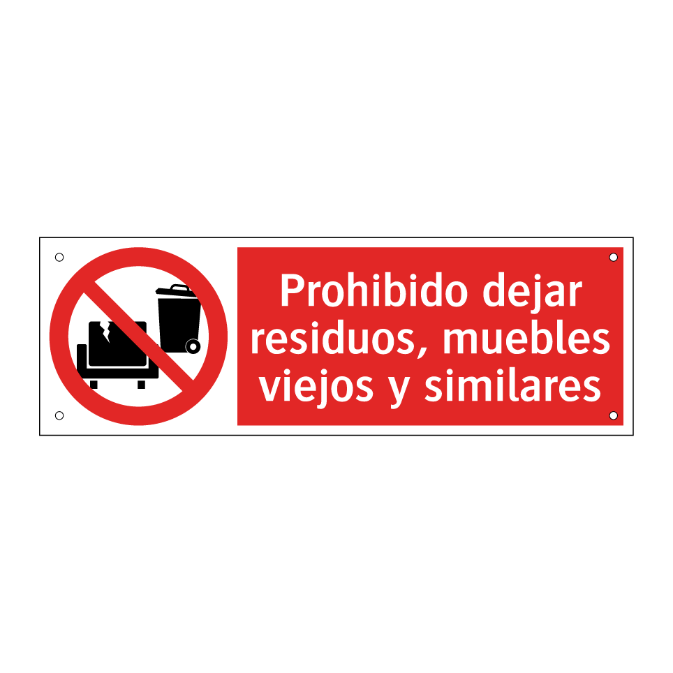 Prohibido dejar residuos, muebles viejos y similares