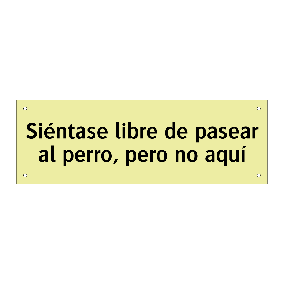 Siéntase libre de pasear al perro, pero no aquí