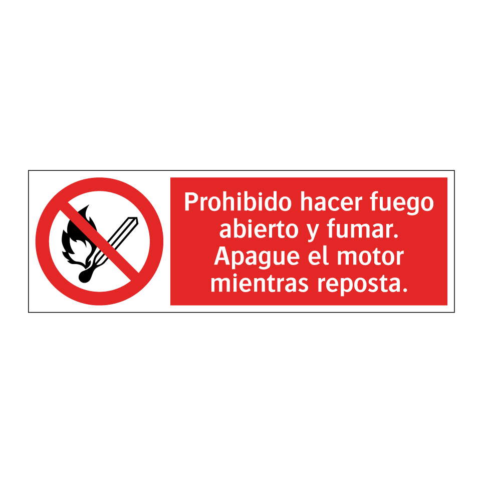 Prohibido hacer fuego abierto y fumar. Apague el motor mientras reposta.
