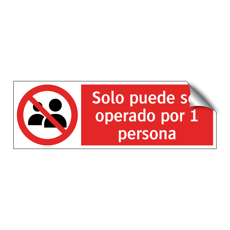 Solo puede ser operado por 1 persona