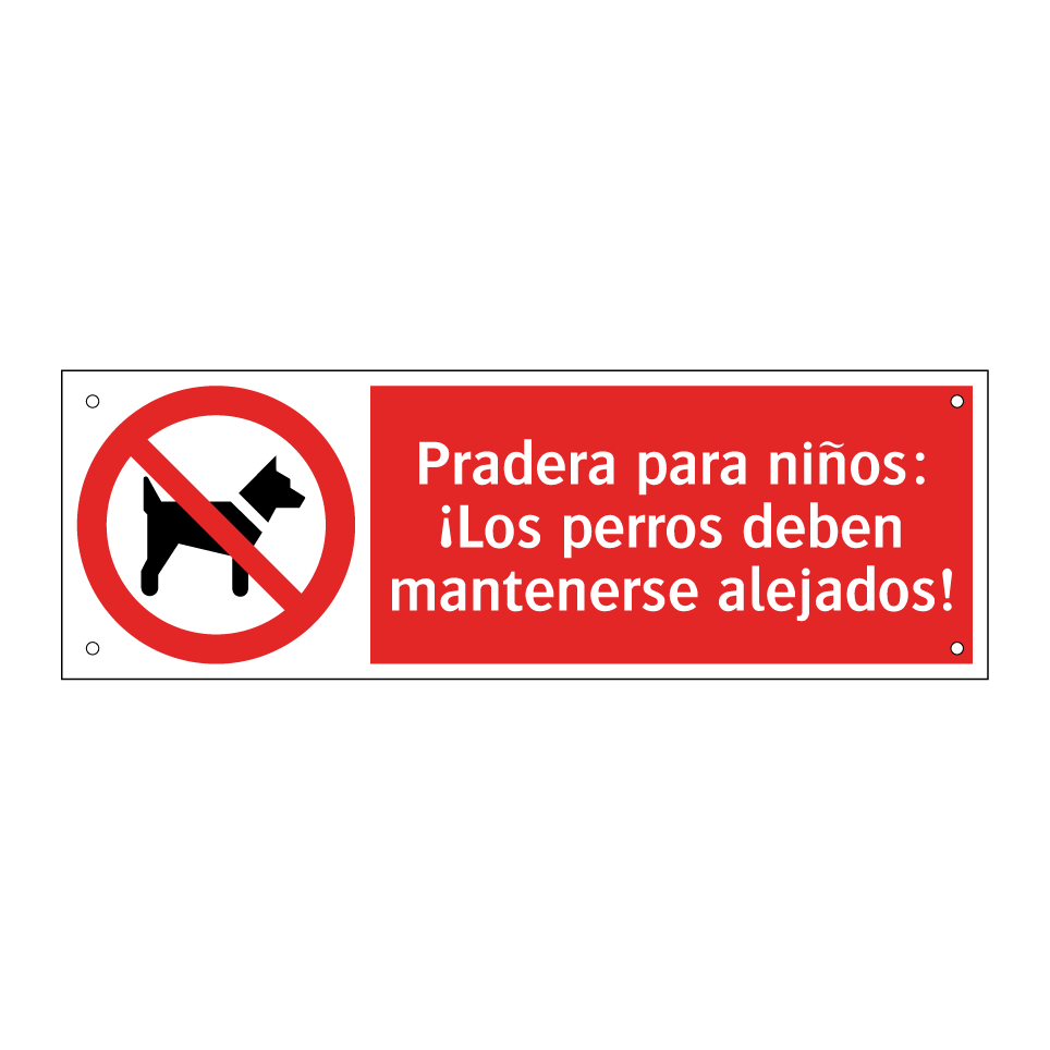 Pradera para niños: ¡Los perros deben mantenerse alejados!