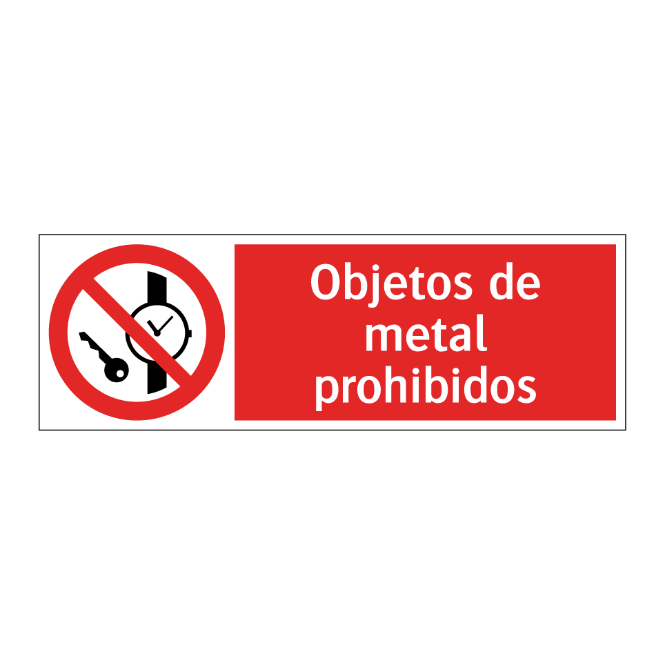 Objetos de metal prohibidos