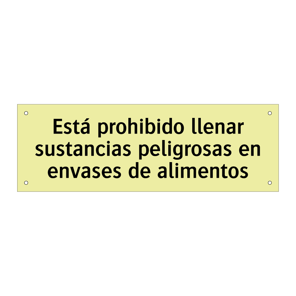 Está prohibido llenar sustancias peligrosas en envases de alimentos
