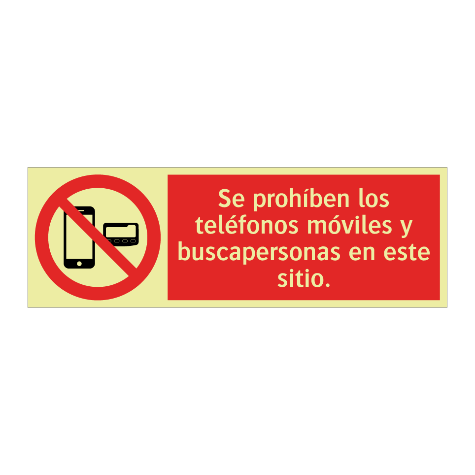 Se prohíben los teléfonos móviles y buscapersonas en este sitio.