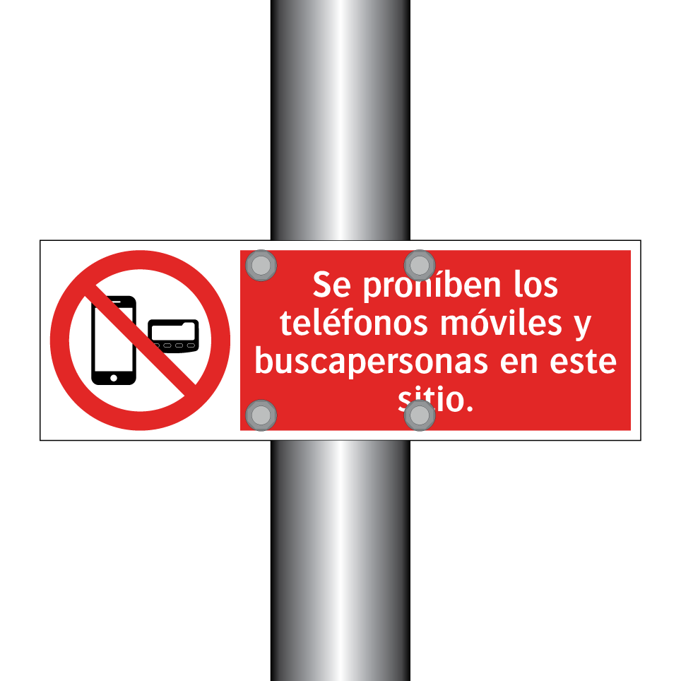 Se prohíben los teléfonos móviles y buscapersonas en este sitio.