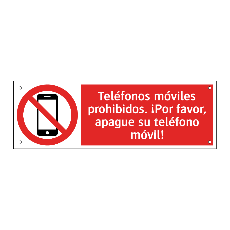 Teléfonos móviles prohibidos. ¡Por favor, apague su teléfono móvil!