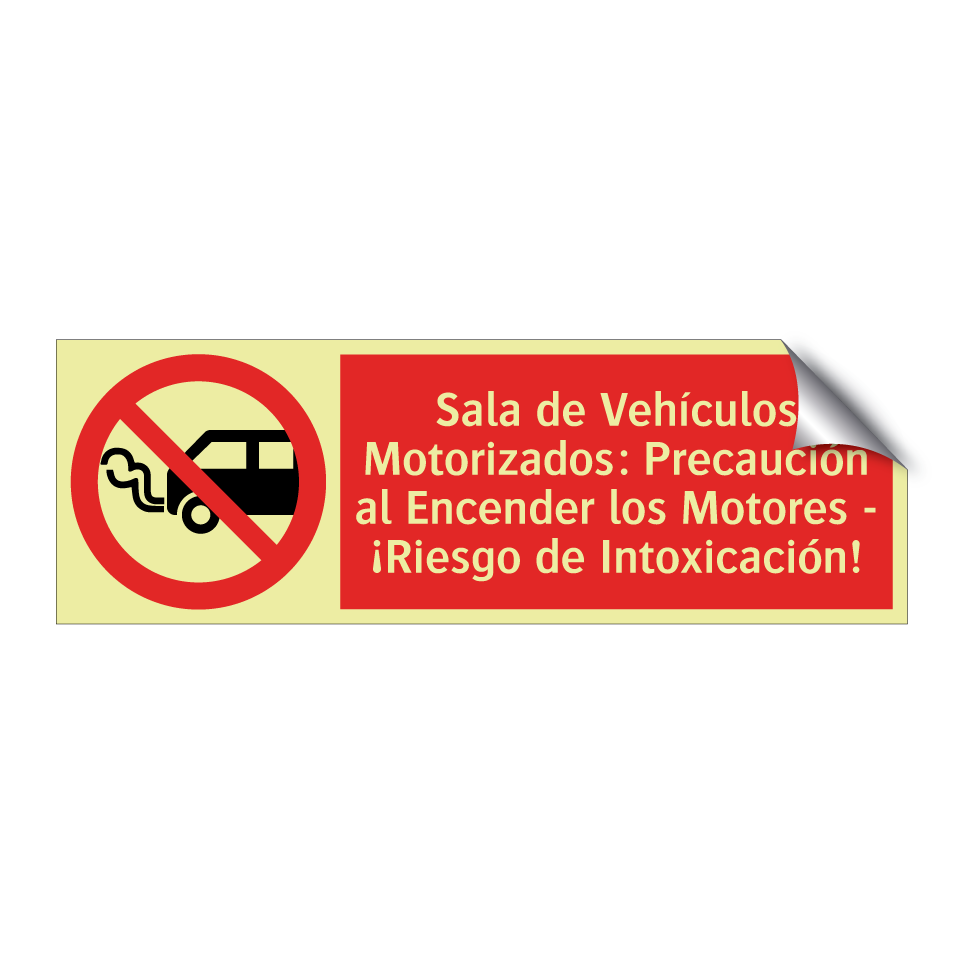 Sala de Vehículos Motorizados: Precaución al Encender los Motores - ¡Riesgo de Intoxicación!