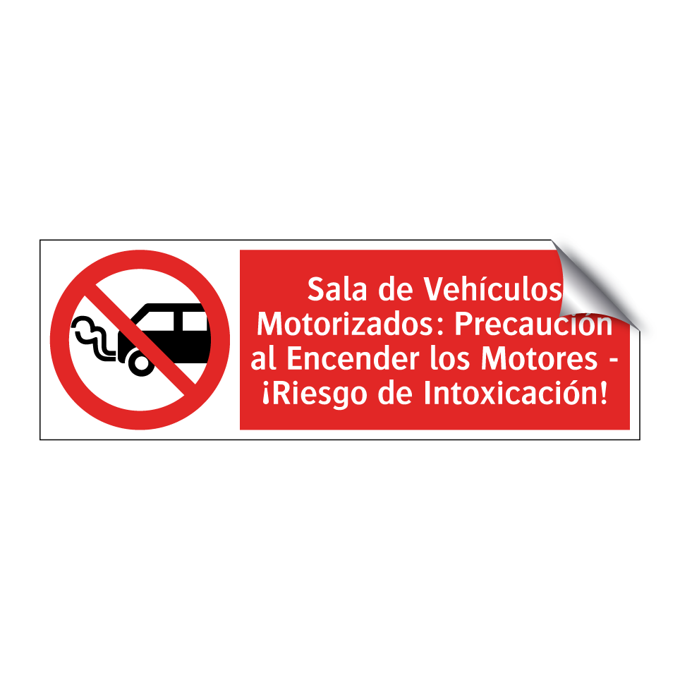 Sala de Vehículos Motorizados: Precaución al Encender los Motores - ¡Riesgo de Intoxicación!