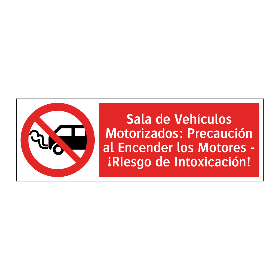 Sala de Vehículos Motorizados: Precaución al Encender los Motores - ¡Riesgo de Intoxicación!