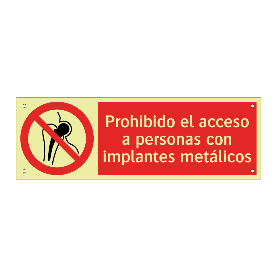 Prohibido el acceso a personas con implantes metálicos