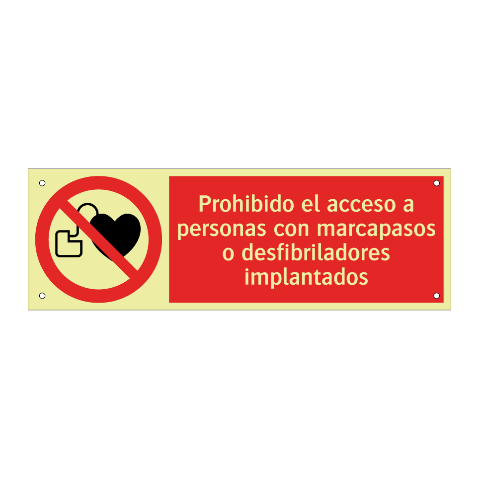 Prohibido el acceso a personas con marcapasos o desfibriladores implantados