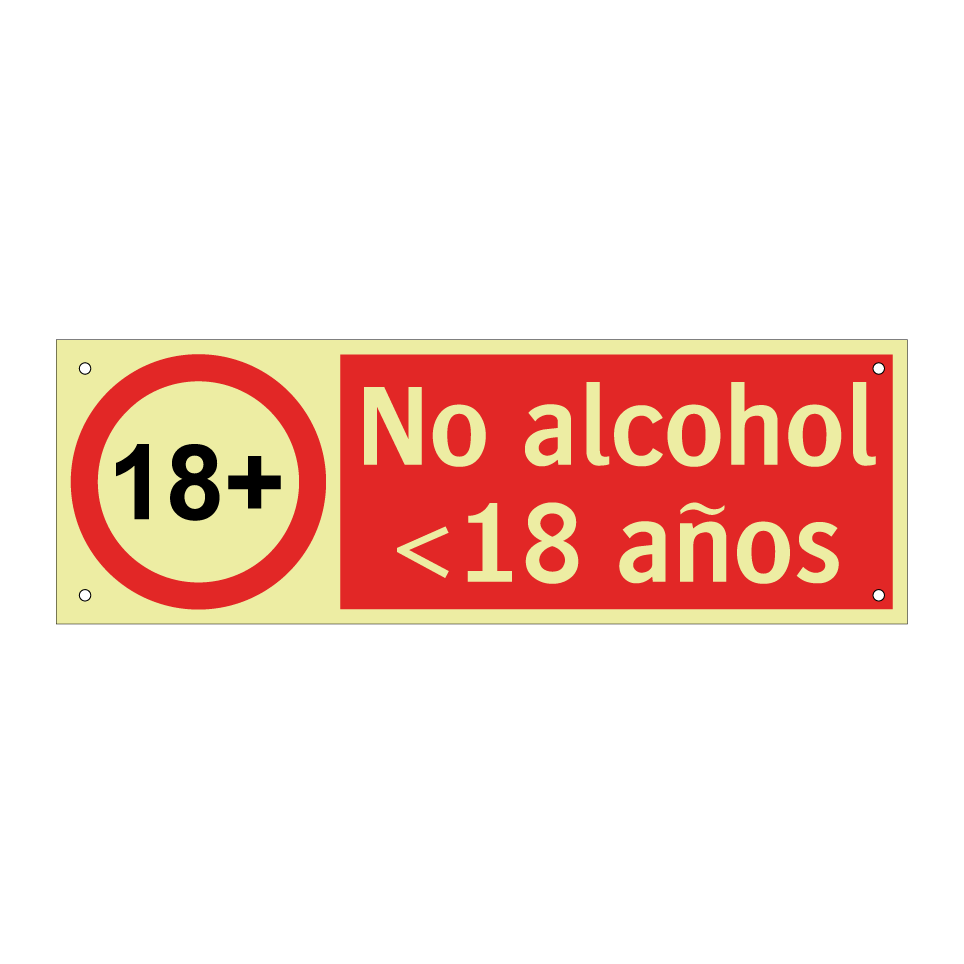 No alcohol <18 años