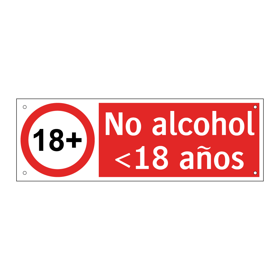 No alcohol <18 años
