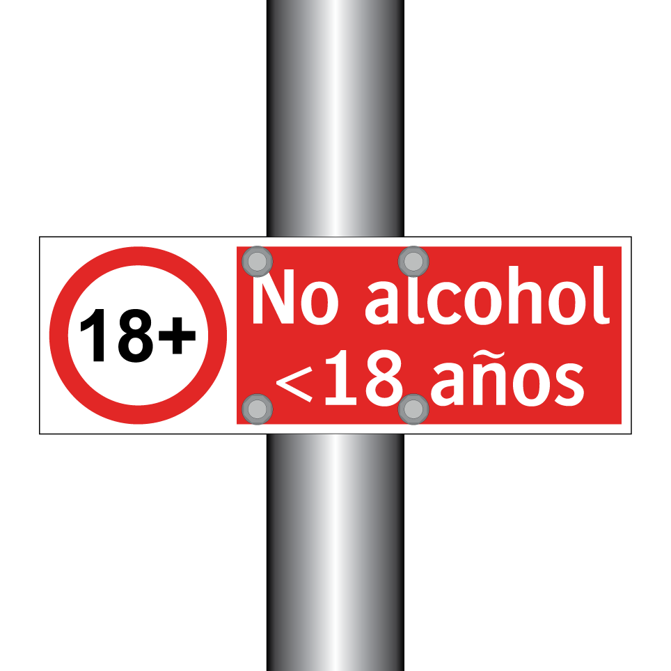 No alcohol <18 años