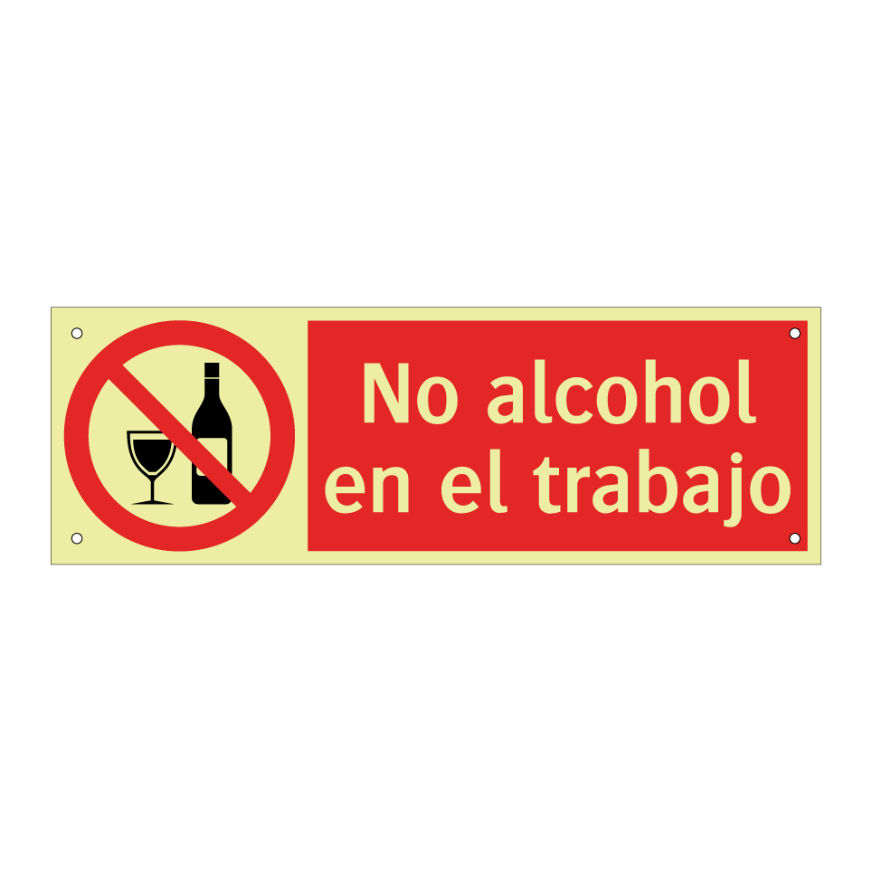 No alcohol en el trabajo