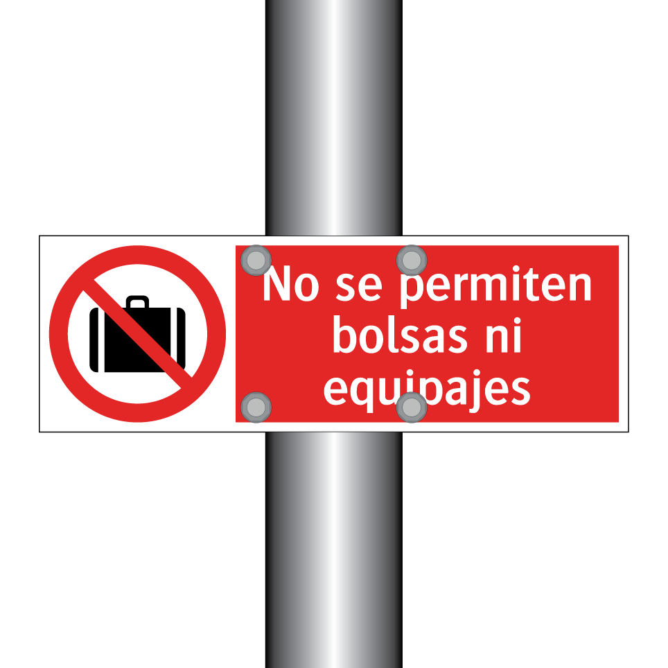 No se permiten bolsas ni equipajes