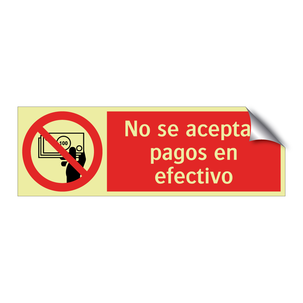 No se aceptan pagos en efectivo