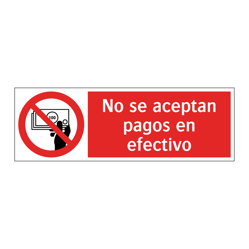 No se aceptan pagos en efectivo