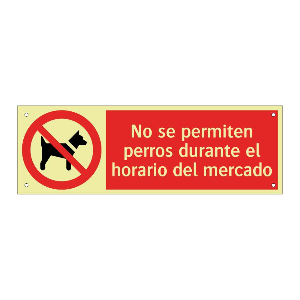 No se permiten perros durante el horario del mercado